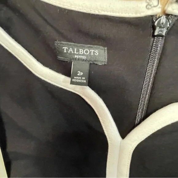 Talbots Black Dress with Cream Accents - Picture 6 of 7